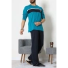 Süprem Baskılı Erkek Pijama Takımı Petrol - 70886.1838.