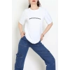Suprem Baskılı Oversize Tişört Beyaz - 31887.1878.