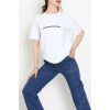 Suprem Baskılı Oversize Tişört Beyaz - 31887.1878.