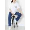 Suprem Baskılı Oversize Tişört Beyaz - 31888.1878.