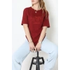 Suprem Baskılı Oversize Tişört Bordo - 31883.1878.