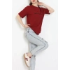 Suprem Baskılı Oversize Tişört Bordo - 31887.1878.