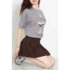 Suprem Baskılı Oversize Tişört Boyalıgri - 31889.1878.