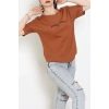 Suprem Baskılı Oversize Tişört Kiremit - 31887.1878.