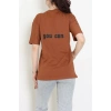 Suprem Baskılı Oversize Tişört Kiremit - 31888.1878.