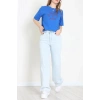 Suprem Baskılı Oversize Tişört Saks - 31883.1878.