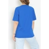 Suprem Baskılı Oversize Tişört Saks - 31883.1878.