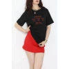 Suprem Baskılı Oversize Tişört Siyah - 31883.1878.