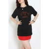 Suprem Baskılı Oversize Tişört Siyah - 31883.1878.