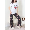 Süprem Baskılı Pijama Takım Beyazanti - 50774.1773.