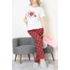 Süprem Baskılı Pijama Takım Beyazekose - 50774.1773.