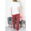 Süprem Baskılı Pijama Takım Beyazekose - 50774.1773.