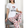 Süprem Baskılı Pijama Takım Beyazkırmızı - 50774.1773.