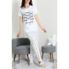 Süprem Baskılı Pijama Takım Beyazsiyah - 50774.1773.