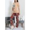 Süprem Baskılı Pijama Takım Kahveleopar - 50774.1773.
