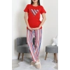 Süprem Baskılı Pijama Takım Kırmızı - 50774.1773.