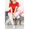 Süprem Baskılı Pijama Takım Kırmızıçiçekli - 50774.1773.