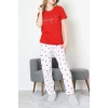 Süprem Baskılı Pijama Takım Kırmızıçiçekli - 50774.1773.