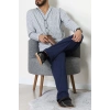 Süprem Boydan Düğmeli Erkek Pijama Takımı Grikareli - 70887.1838.