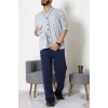 Süprem Boydan Düğmeli Erkek Pijama Takımı Grikareli - 70887.1838.