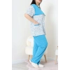 Süprem Büyük Beden Pijama Takımı Mavi - 52286.1902.