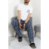 Süprem Ekose Erkek Pijama Altı Laciindigo - 71488.1838.