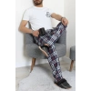 Süprem Ekose Erkek Pijama Altı Lacivertbeyaz - 71488.1838.