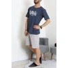 Süprem Erkek Şortlu Pijama Takımı Koyuindigo - 70945.1961.