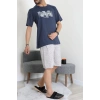 Süprem Erkek Şortlu Pijama Takımı Koyuindigo - 70945.1961.