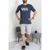 Süprem Erkek Şortlu Pijama Takımı Koyuindigo - 70945.1961.