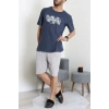 Süprem Erkek Şortlu Pijama Takımı Koyuindigo - 70945.1961.