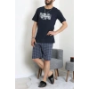 Süprem Erkek Şortlu Pijama Takımı Koyulacivert - 70945.1961.