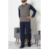 Süprem Jakarlı Erkek Pijama Takımı Vizon - 70888.1838.