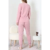 Süprem Kumaş Mevsimlik Pijama Takımı Bordo Pembe - 31897.1961.