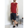 Süprem Nakışlı Erkek Pijama Takımı Bordosiyah - 41983.1048.