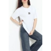 Suprem Nakışlı Oversize Tişört Beyaz - 31877.1878.
