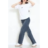 Suprem Nakışlı Oversize Tişört Beyaz - 31877.1878.