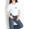 Suprem Nakışlı Oversize Tişört Beyaz - 31877.1878.