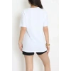 Suprem Nakışlı Oversize Tişört Beyaz - 31882.1878.