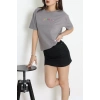 Suprem Nakışlı Oversize Tişört Boyalıgri - 31878.1878.