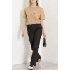 Suprem Nakışlı Oversize Tişört Camel - 31882.1878.