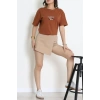 Suprem Nakışlı Oversize Tişört Kiremit - 31882.1878.
