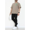 Süprem Ön Arka Baskılı Erkek Tişört Açıkhaki - 71143.1872.
