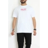 Süprem Ön Arka Baskılı Erkek Tişört Beyazfuşya - 71143.1872.