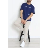 Süprem Ön Arka Baskılı Erkek Tişört Koyumavi - 71143.1872.