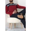 Süprem Patlı Baskılı Erkek Pijama Takımı Bordolaci - 70885.1838.