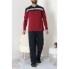 Süprem Patlı Baskılı Erkek Pijama Takımı Bordolaci - 70885.1838.
