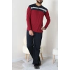 Süprem Patlı Baskılı Erkek Pijama Takımı Bordolaci - 70885.1838.