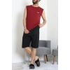 Süprem Şortlu Erkek Pijama Takımı Bordo - 42983.1048.