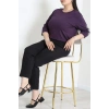 Taş Detay Büyük Beden Bluz Mor - 71559.1954.